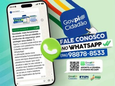 Piauienses já podem acessar serviços do Governo do Estado pelo WhatsApp; saiba como utilizar