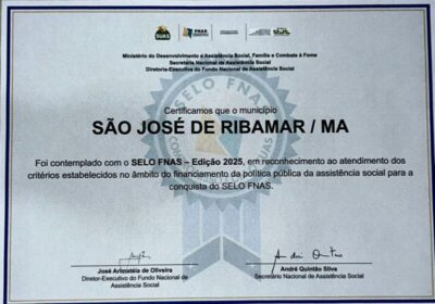 São José de Ribamar conquista Selo FNAS 2025 na assistência social