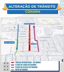 Obras da Caema fecham rua na Cohama e alteram trânsito a partir desta quinta