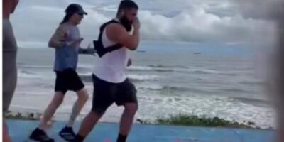 Guitarrista do Gun’s Roses é visto se exercitando na Avenida Litorânea