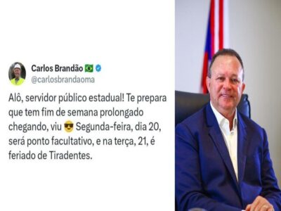 Brandão decreta ponto facultativo na próxima segunda-feira (20)