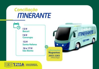 Conciliação Itinerante vai atender a população de quatro municípios da baixada maranhense a partir desta segunda-feira (13)